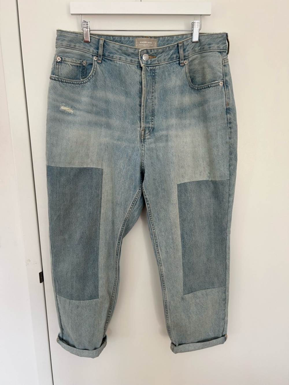 Everlane '90s
Cheeky Jean Two-Tone Light Blue Patchwork Boyfriend